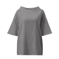 thumbnail image 4 of Yuncity Linen Shirts For Women Cotton Solid Color Loose T-Shirt S-2Xl, 4 of 4