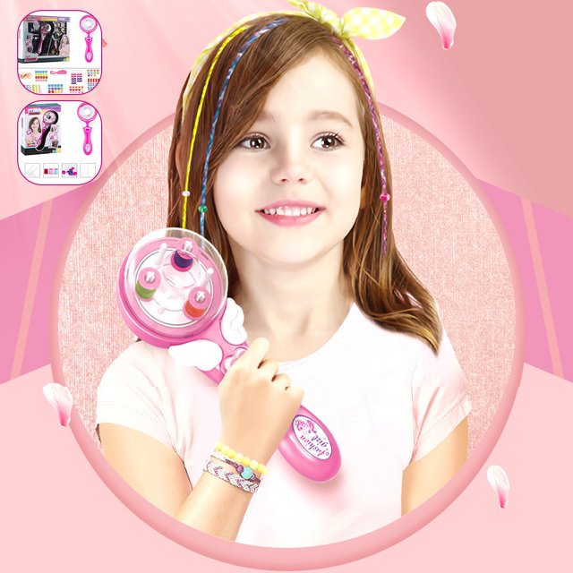 Muyoka Trenzadora de cabello eléctrica Peinado de bricolaje Trenza de cabello automática Tejido de juguete Rotación de 360 ° Máquina de trenzado de cabello Funciona con batería Herramienta de trenzado Muyoka Hogar