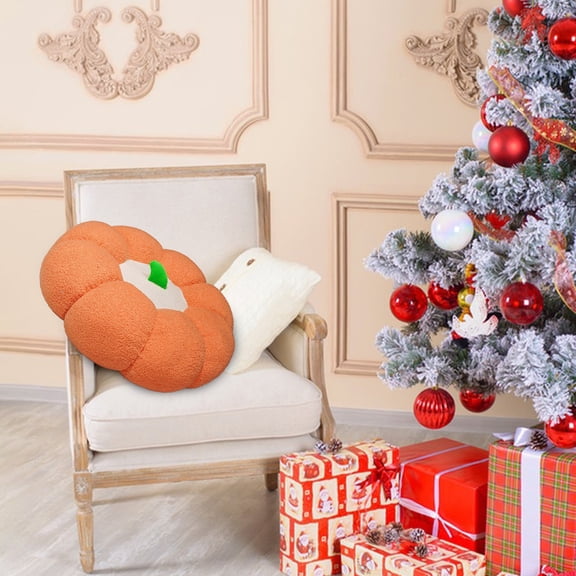 1X Seat Cushion Pumpkin Futon Cushion Creative Round Bedroom Floor Cushion Thickened Household Window Mat Seat Cushions for Office Chairs 45Cm
