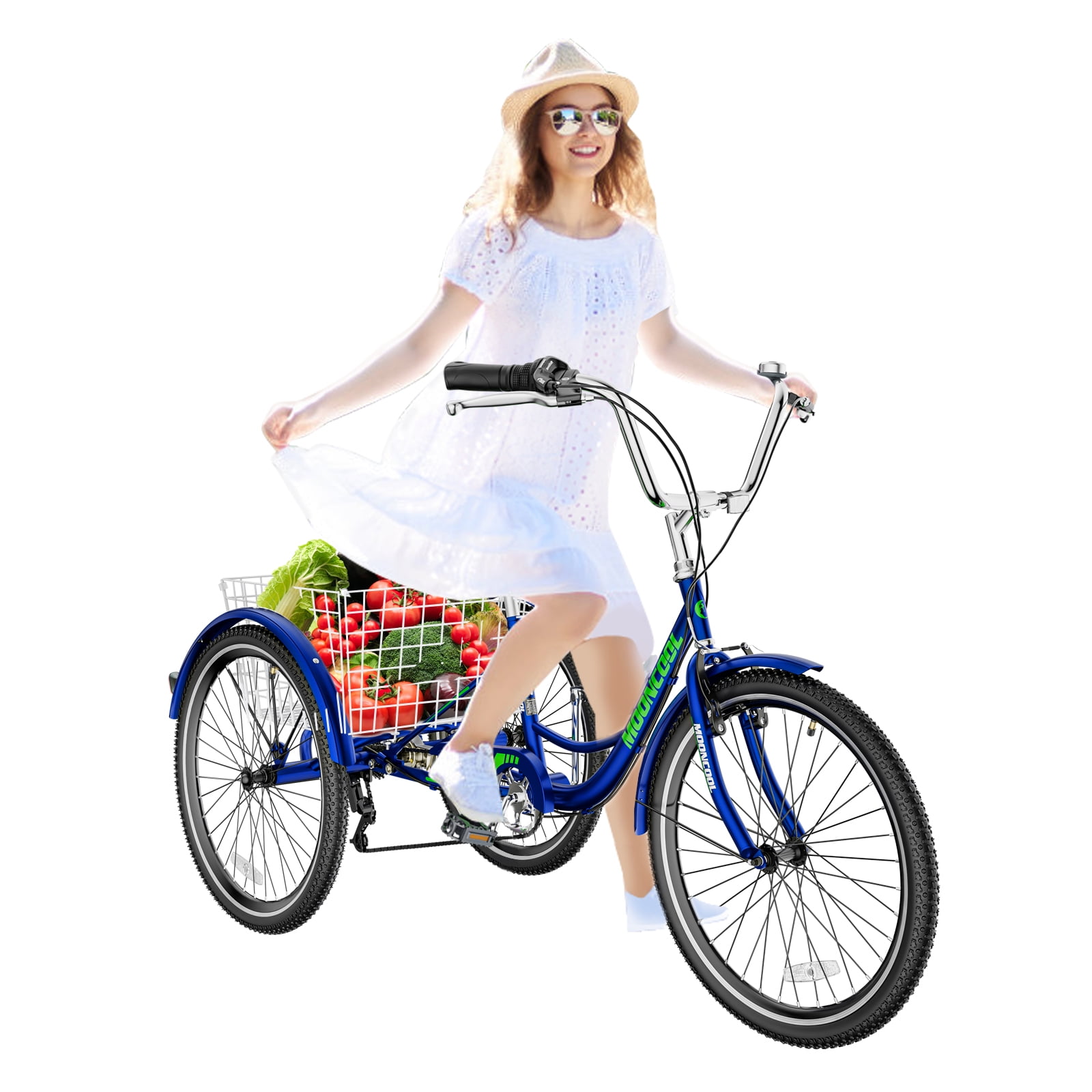 Buy MOONCOOL Adult Tricycle 7 Speed, 24 inch FoldingNot Folding Three