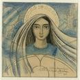 thumbnail image 2 of Jan Toorop 12x12 Black Ornate Wood Framed Double Matted Museum Art Print Titled: Detail Design of a Women's Head for a Poster for the International Eucharistic Congress Held in Amsterda, 2 of 5
