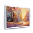 thumbnail image 3 of The Autumn Forest Orange Leaves Landscape With Path 32 in x 16 in Framed Painting Canvas Art Print, by Designart, 3 of 5