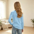 thumbnail image 4 of Girls Solid Top Long Sleeve Ribbed Crew Neck Slim Fit Basic Tee Fall Shirts, 4 of 6