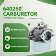 thumbnail image 2 of 640260 Carburetor with Gasket for Tecumseh 640260 640260A 640260B 520956 056320 640023 640051 640140 Compatible with HM80 H85 HM90 HM100 4 Cycle Small Engine, 2 of 7