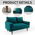 thumbnail image 3 of Koby Home Sectional Loveseat Couch Sofa Mid-Century 58" Sofas Couches for Living Room Teal Blue, 3 of 4