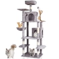 thumbnail image 1 of Torre para gatos Cat Tree VEVOR de 68,5 pulgadas con 2 condominios para gatos, gris claro, 1 of 9