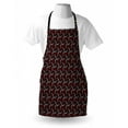 thumbnail image 3 of Red and Black Apron Abstract Pattern Minimalistic Modern Design with Curvy Dotted Lines, Unisex Kitchen Bib Apron with Adjustable Neck for Cooking Baking Gardening, Scarlet Black White, by Ambesonne, 3 of 3