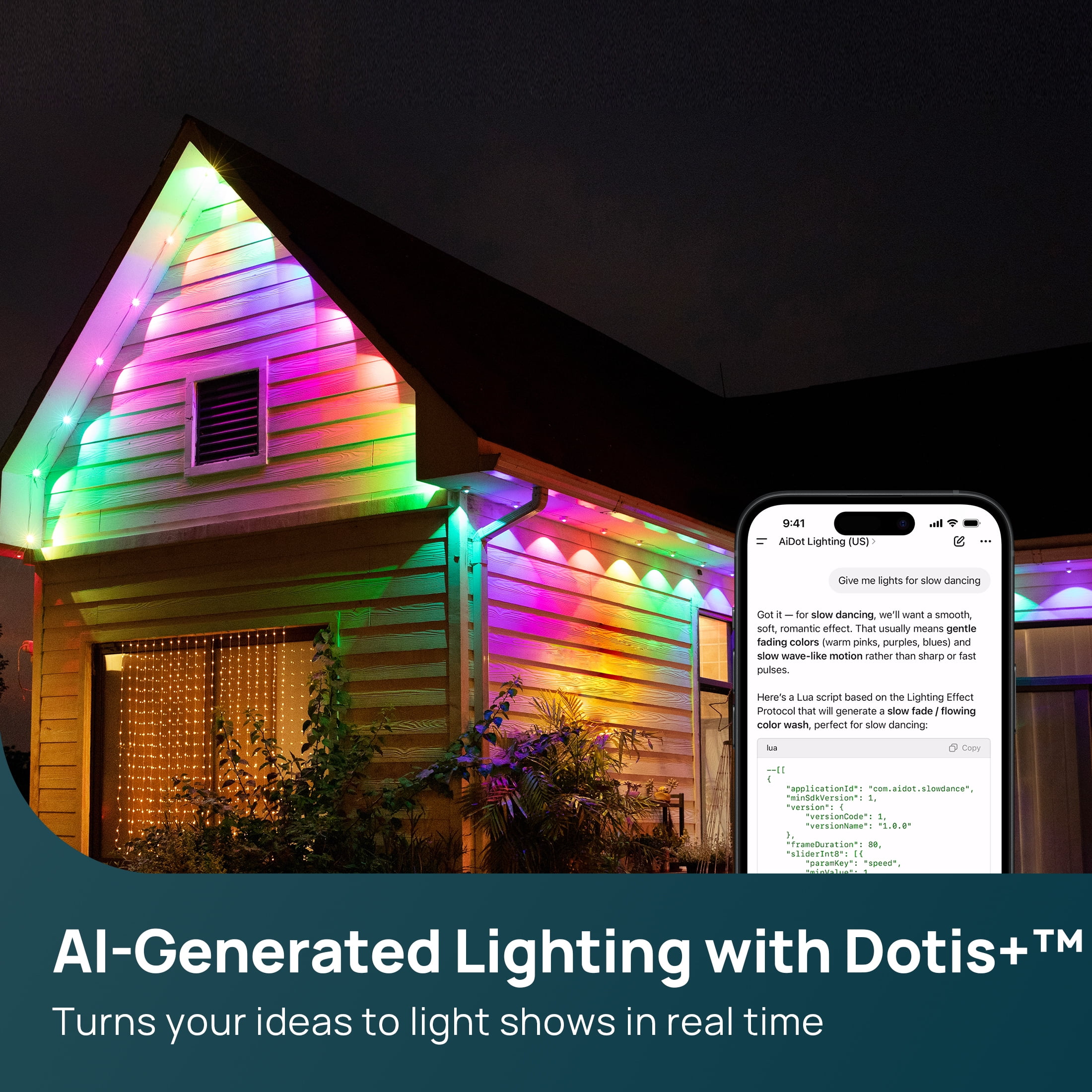Linkind HP4 Smart Permanent Outdoor Lights 100ft, Color-Changing LED Strip Lights, IP67 Waterproof, Wifi + Bluetooth, Patio, Garden Decor, Holiday Lighting