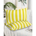 thumbnail image 2 of Yellow Striped Pillow Covers Standard Size 2 Pack, Modern Farmhouse Yellow White Stripes Soft Bed Throw Pillowcases Breathable Cooling Long Lumbar Body Pillow Sham Cover for Bed Sofa 20''x26'', 2 of 7