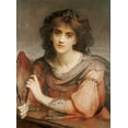 thumbnail image 2 of Halle, Charles Edward 25x32 Gold Ornate Wood Framed with Double Matting Museum Art Print Titled - Luna, 2 of 4