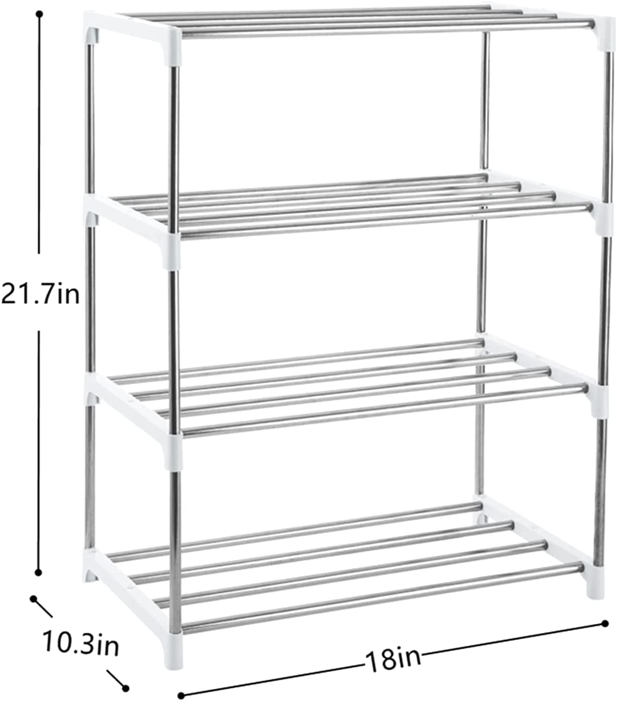 Xerhnan 4-Tier Stackable Small Shoe Rack Lightweight Shoe Shelf Storage for and 