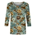 thumbnail image 5 of Juslio Womens Blouses 3/4 Sleeve Floral Print Casual Blouses Multicolor L, 5 of 5