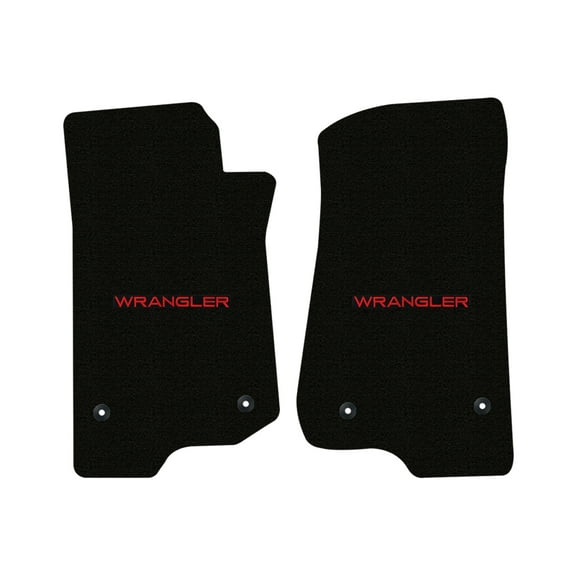 Lloyd Mats LogoMat Custom-Fit 2PC Carpet Floor Mats for 2018-2025 Jeep Wrangler JL 2-Door/4-Door (Not 4xe), Black