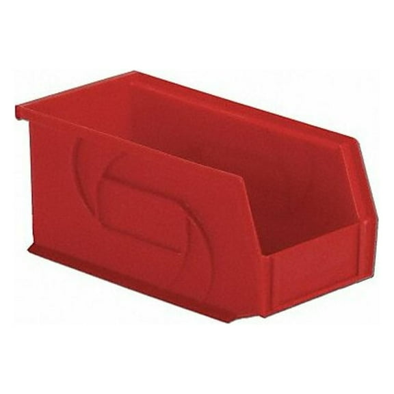 Hang & Stack Storage Bin, Plastic, Red, 5 in H, 5 1/2 in W, 10 7/8 in L