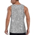 thumbnail image 3 of Easygdp GlitterSilver Men's Tank Top, Sleeveless Muscle T Shirts, Breathable, Quick-Dry, Loose for Gym, Running, Fitness - 3X-Large, 3 of 9
