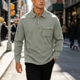 thumbnail image 2 of Maean Big and Tall Mens Long Sleeve Tops Golf Button Collared Pullover Shirt Work Top with Pocket, 2 of 7
