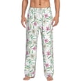 thumbnail image 2 of Goofa Lilies Flowers Printed Soft Pajama Pants for Men, Wide Leg Comfy Casual Lounge Yoga Pants-Large, 2 of 9