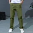 thumbnail image 2 of Boys School Uniform Pants Str𝐞tch Pull On Bottom Kids Elastic Waist Straight Leg Trousers Girl Hign Waisted Preppy Clothes, 2 of 6