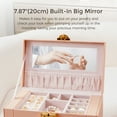 thumbnail image 5 of Casegrace 4-Tier Huge Jewelry Organizer with Small Jewelry Case, Built-in Large Mirror Case, 2 Side-door Necklace Display Holder, 3 Drawers Storage Jewelry Box for Earrings, Rings, Bracelets, Watches, 5 of 9