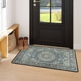 thumbnail image 3 of Washable Vintage Kitchen Mat 31"x20" Non Slip Soft Plush Low Profile Kitchen Rug, Distressed Medallion Oriental Style Sink Mat for Laundry Room Bedroom Office, 3 of 6
