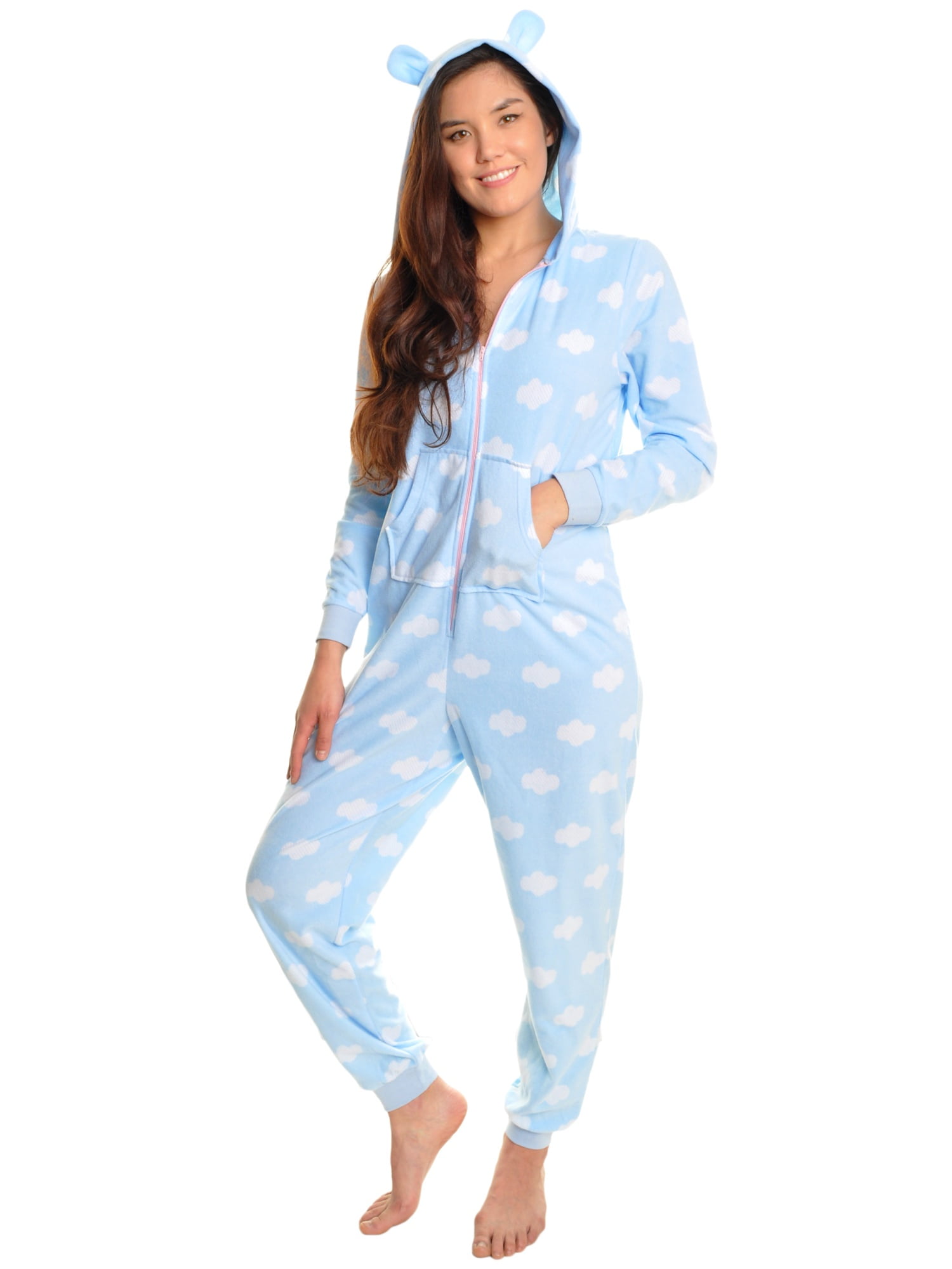 Angelina Angelina Adults' Fleece Novelty OnePiece Hooded Pajamas (1