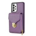 thumbnail image 5 of for Samsung Galaxy A52 5G/4G Case Wallet with Shoulder Strap for Women - Crossbody Lanyard,Zipper Pocket,Credit Card Holder,Shockproof - Metal Buckle Closure Premium PU Leather Case, Purple, 5 of 10
