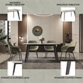 thumbnail image 5 of LeisureMod Modern Dining Table with 71" Rectangular Sintered Stone or Glass Wide Tabletop and Steel Legs Seats 6-8 People for Home, Kitchen, or Dining Room Krevor Series in Deep Grey, 5 of 10