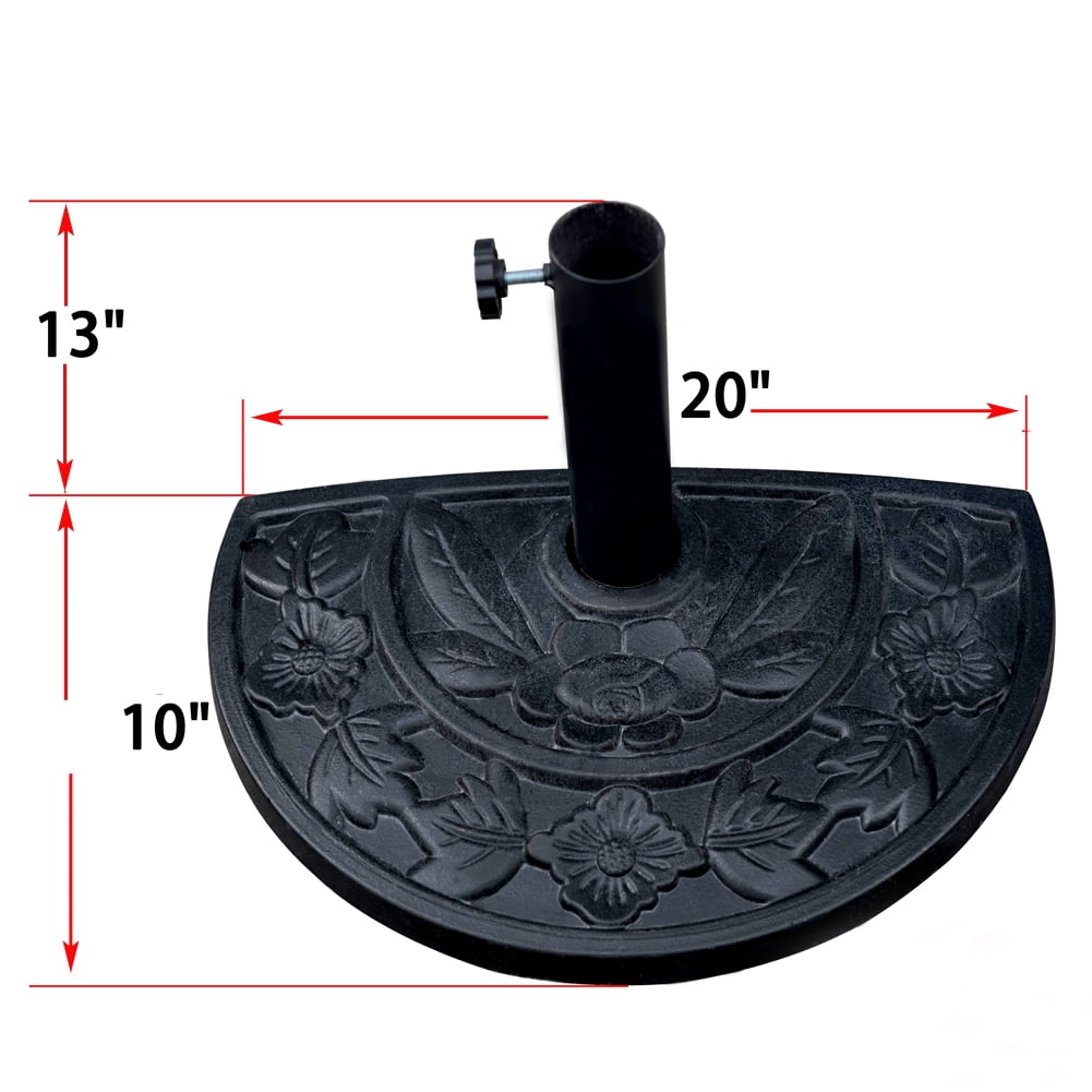 Sundale Outdoor Half Round Resin Umbrella Base For Half Patio Umbrella Walmart Com Walmart Com
