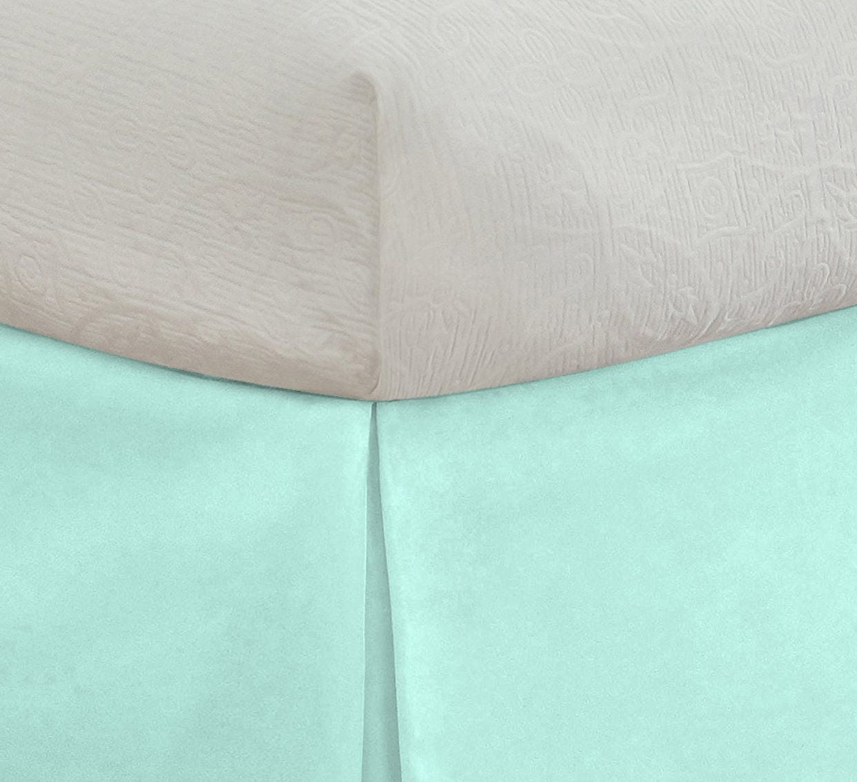 D.N.G. BEDDINGS 1 Piece Split Corner Tailored Bed Skirt, 10 Inch Deep Pocket, 800 Thread Cotton 100% Egyptian Cotton, Twin XL Size (39" x 80") Inch, Solid Aqua Blue