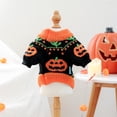 thumbnail image 6 of Halloween Small Dog Sweater Pumpkin Cat Turtleneck Knitwear Warm Pet Halloween Costume Pumpkin cat Outfit Holiday Puppy Dog Clothes for Girl Boys(M,Saffron), 6 of 7