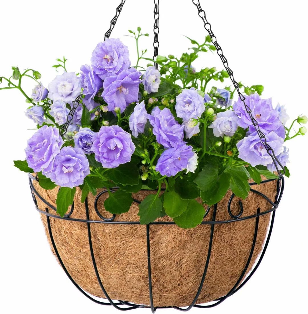 4 Pack Metal Hanging Planter Basket with Coco Coir Liner