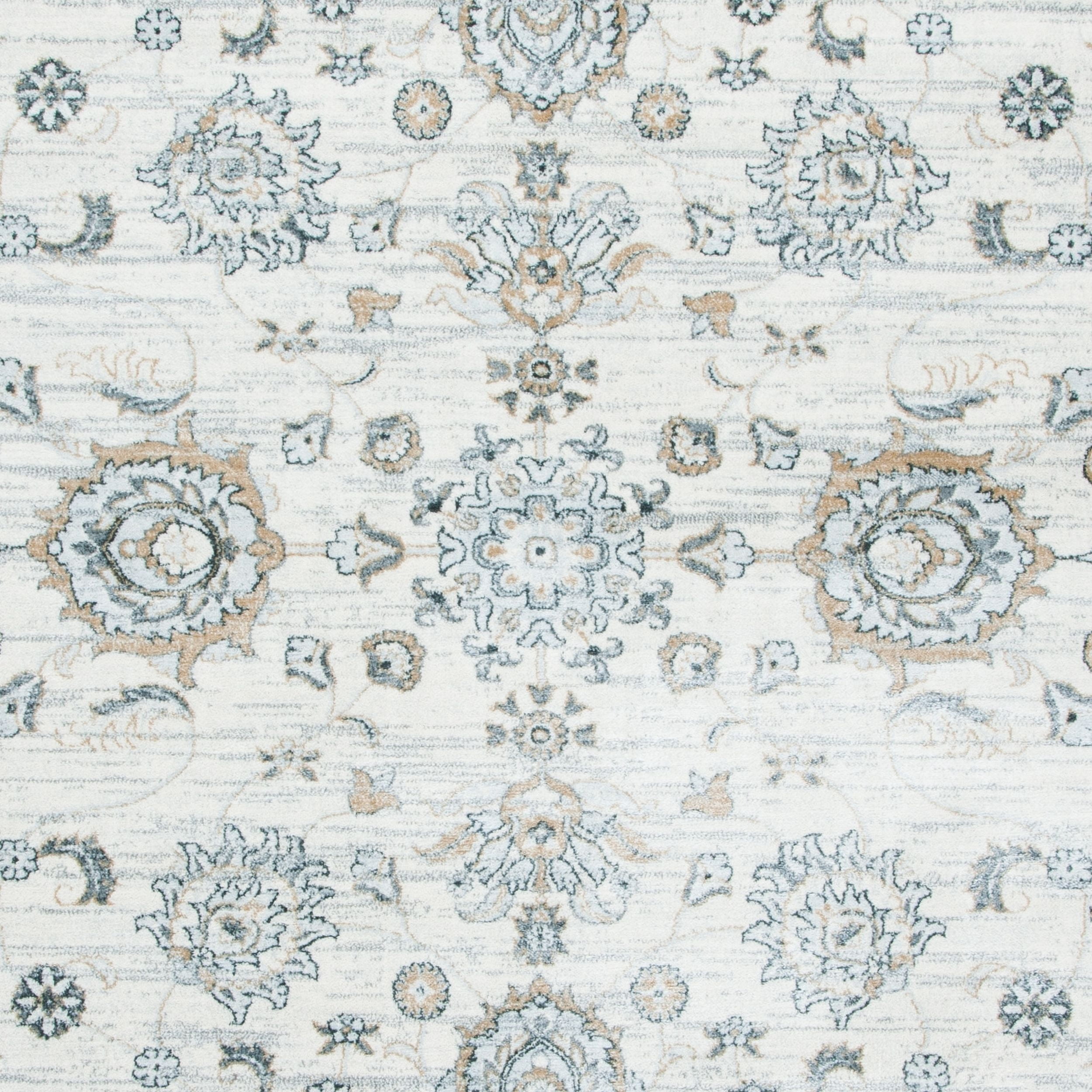 SAFAVIEH Glamour Drummond Geometric Floral Wool Area Rug, Blue/Ivory, 5' x 8'