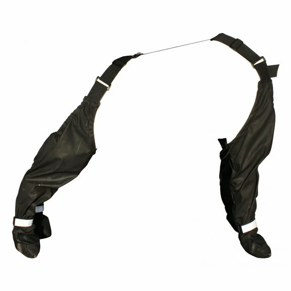 TELOLY Dog Suspender Boots, Waterproof Dog Boots with Suspenders, Anti-Dog Shoes, Reflective Dog Boots & Paw Protectors for Medium Dogs, Shoes for Hiking, Rainy and Snowy Days, Black L Size