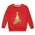 thumbnail image 4 of Girls Autumn Winter Christmas Print Round Neck Long Sleeve Casual Hoodless Sweatshirt, 4 of 4