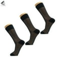 thumbnail image 2 of PULLIMORE 5 Pairs Mens Sheer Dress Socks Business Nylon Silky Striped Socks (Black), 2 of 6