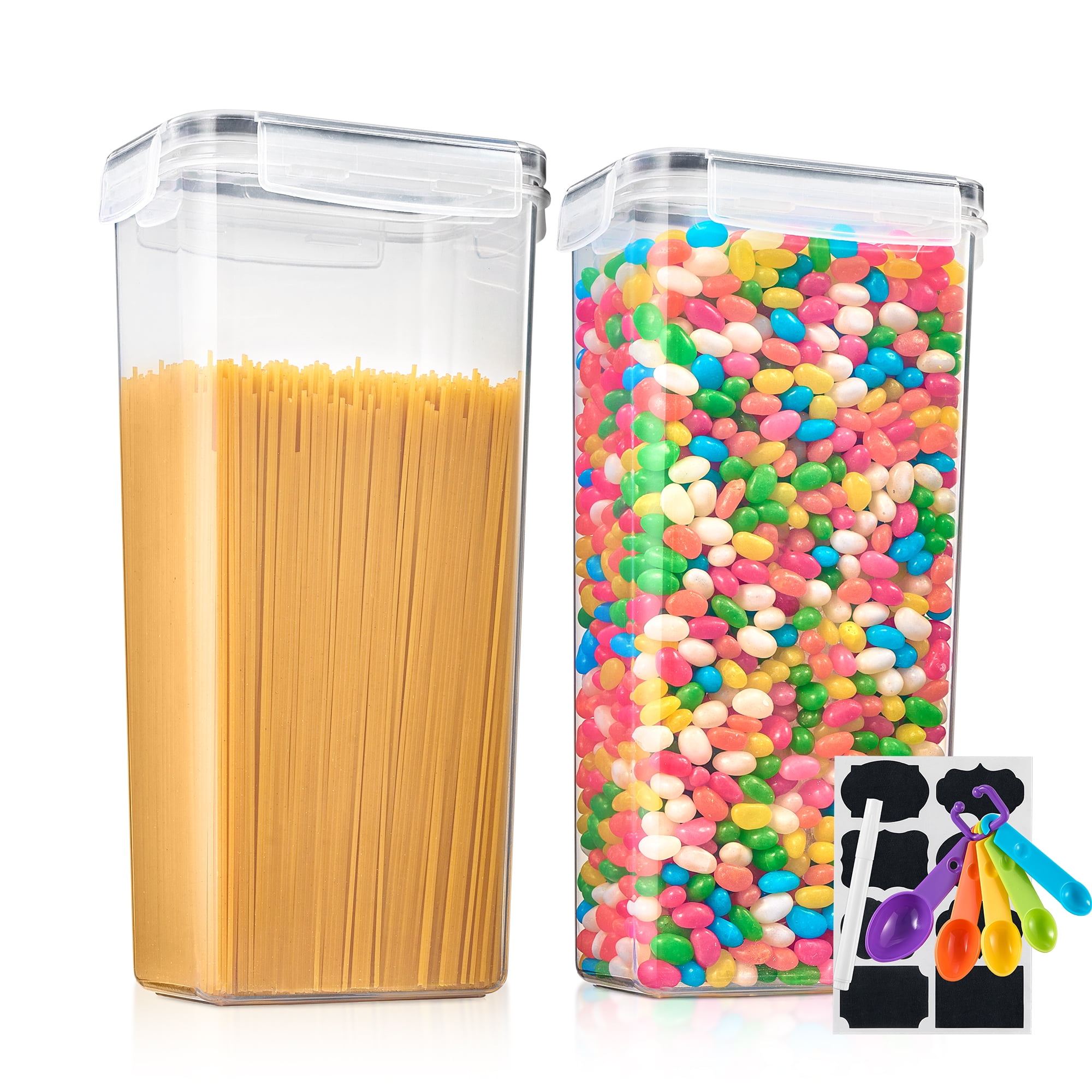 Sorbus 2-Pack Airtight Cereal Dispensers 2.6L - Stackable Dry Food, Rice, Pasta Storage