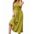 thumbnail image 3 of Robe Midi T-Shirt Sans Manches Décontractée d'Été pour Femmes, Coupe Ajustée, Taille à Nouer, Débardeur, Longues Robes, Robe de Vacances, Jaune, P, 3 of 10