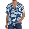 thumbnail image 3 of Haiem Rose Flowers Men's Casual Shirts Short Sleeve Button Down Shirts Fashion Textured Summer Beach Shirt-Small, 3 of 7