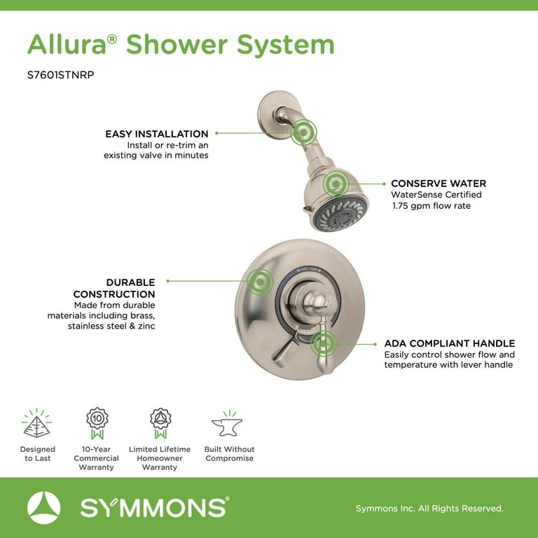 Allura Single-Handle 2-Spray Shower Faucet with VersaFlex Integral Diverter in Polished Chrome (Valve Included) Allura Single-Handle 2-Spray Shower Faucet with VersaFlex Integral Diverter in Polished Chrome (Valve Included)