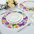 thumbnail image 4 of 15.4" Round Placemat Set of 4 Polyester Fabric Place Mats Non-Slip Dining Kitchen Table Mats for Kitchen Party Decor Vibrant and Lively Butterflies, 4 of 5