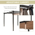 thumbnail image 4 of 10' x 13' Outdoor Retractable Pergola Canopy, Aluminum Patio Pergola, Backyard Shade Shelter for Porch Party, Garden, Grill Gazebo, Brown, 4 of 6