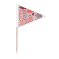 thumbnail image 1 of Drapeau Cure-Dents Triangle Peinture Fleur Fil Rouge pour Cupcakes, 1 of 3