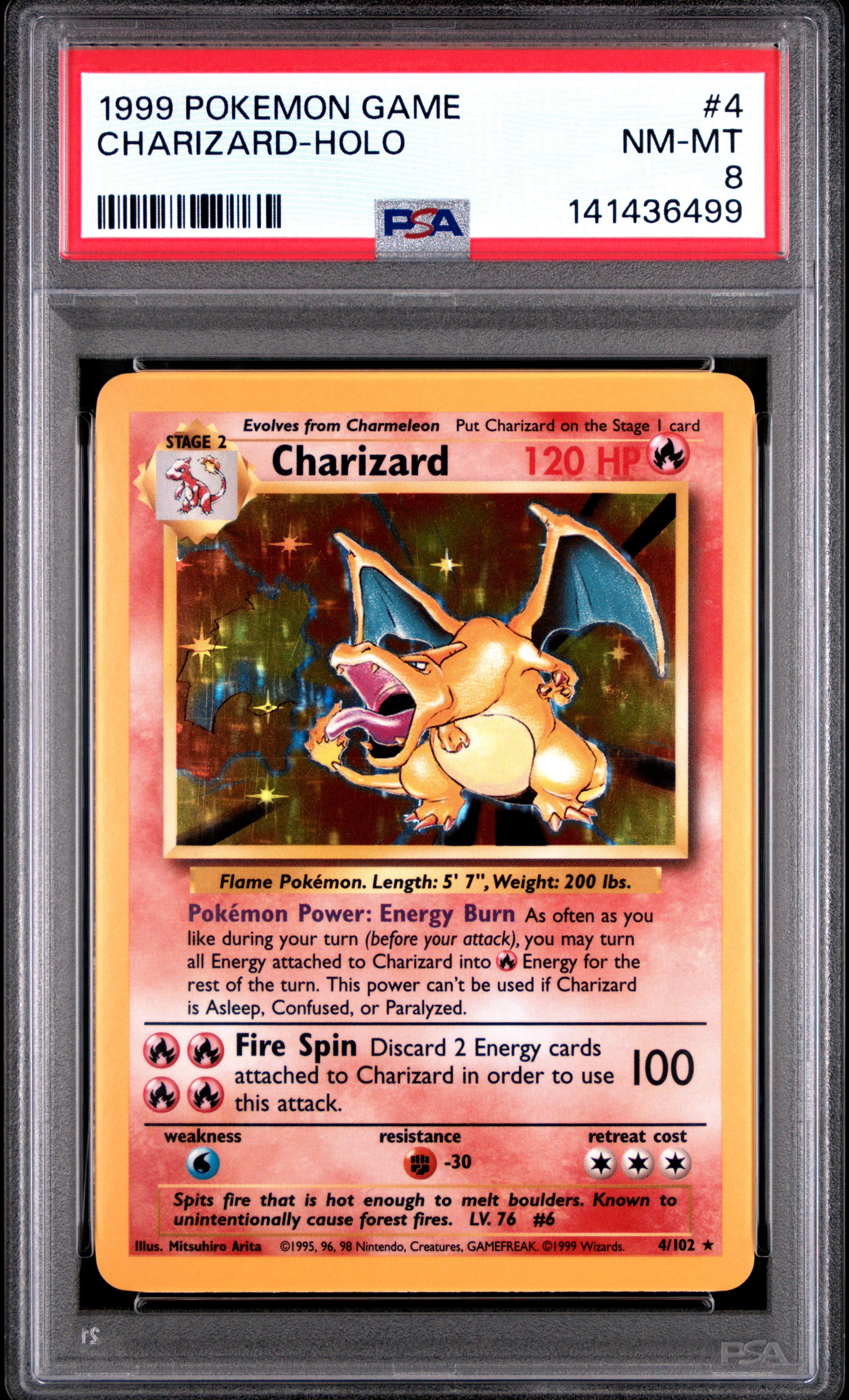 charizard holographic card price Pokemon TCG, PSA Graded 8 NM MT, Charizard Holo 0 #4, Game, Fully  Encapsulated Bundle with Compatible Pokemon Hard Sealed Case