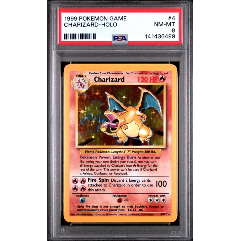 1 graded charizard card Pokemon TCG, PSA Graded 8 NM MT, Charizard Holo 0 #4, Game, Fully  Encapsulated Bundle with Compatible Pokemon Hard Sealed Case