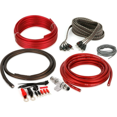 Interconnect Kit - Belva BAK44 Complete 4-Gauge Amplifier Wiring Kit with 4-Channel RCA Interconnects (CCA Wiring)