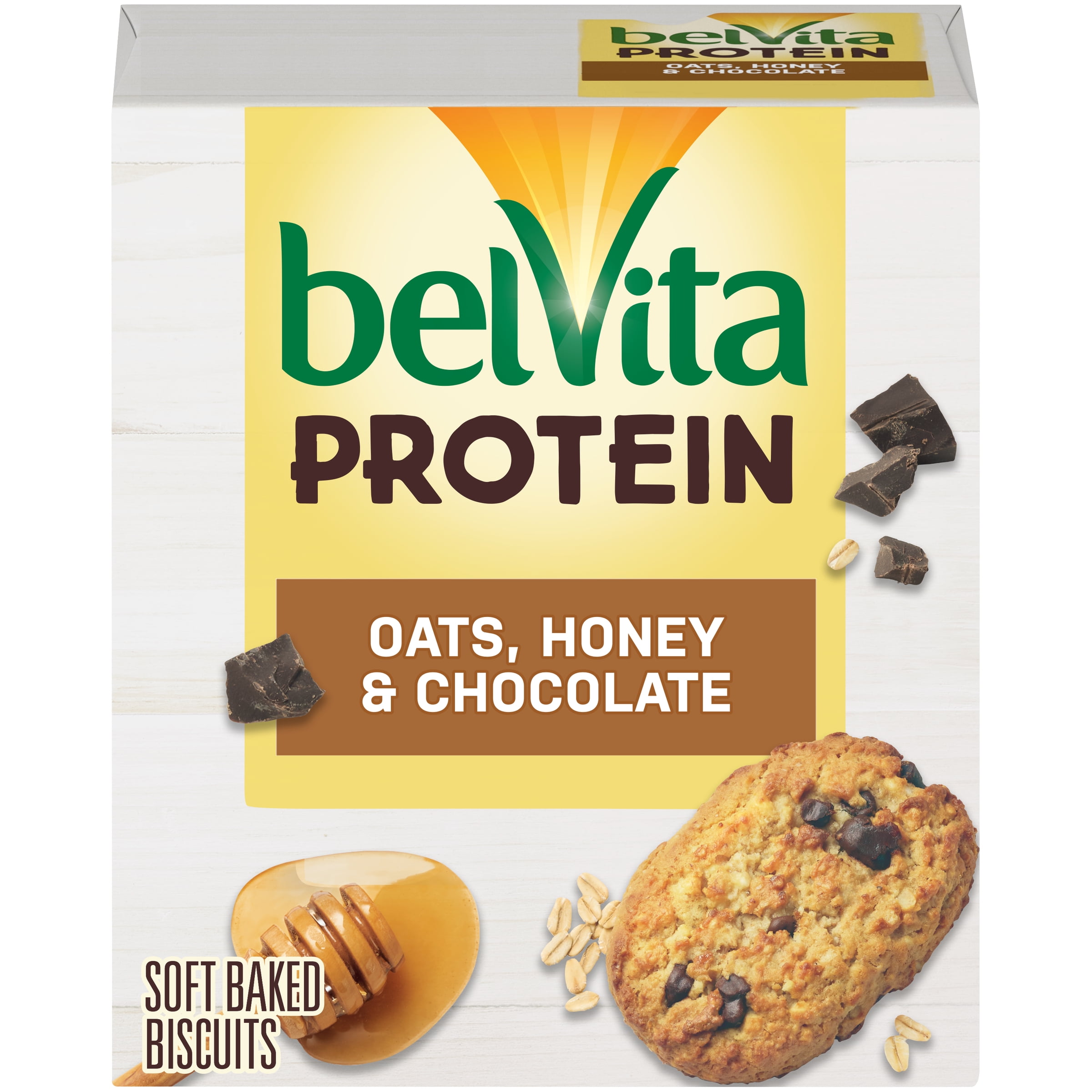 Belvita Protein Oats, Honey & Chocolate Soft Baked Biscuits, 7.0 Oz