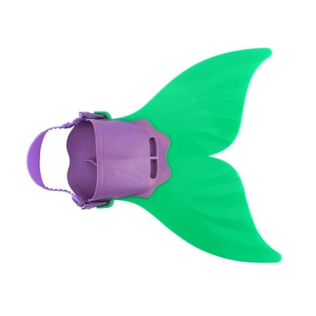 EECOO Swimming Fin,Kids Teenagers Shallow dives Mermaids Monofin Flippers Swimmable Tail (Green purple)