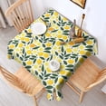 thumbnail image 2 of Yellow Lemon Fruits GreenLeaves Pattern Square Tablecloth,Waterproof Square Table Cover,Wipeable Spillproof Washable Table Cover for Home Kitchen Party Decor 60"x60"(152x152cm), 2 of 6