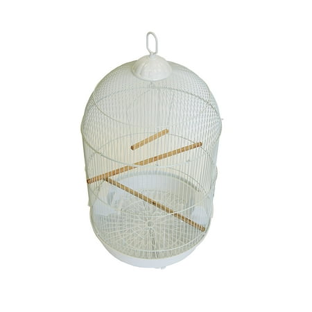 YML A1564 Bar Spacing Round Bird Cage, White, Small