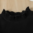 thumbnail image 5 of Sngxgn Toddler Girl's 2 Piece Outfits Short Sleeve Twist Tee with Flare Pants Cute Set(Black,90), 5 of 9